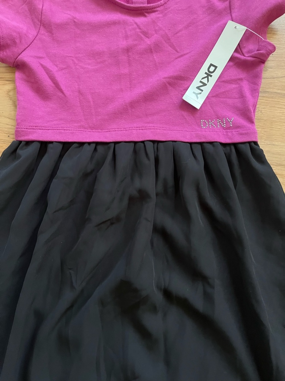 NWT DKNY Pink and Black Two-Tone Dress - Picture 5 of 6